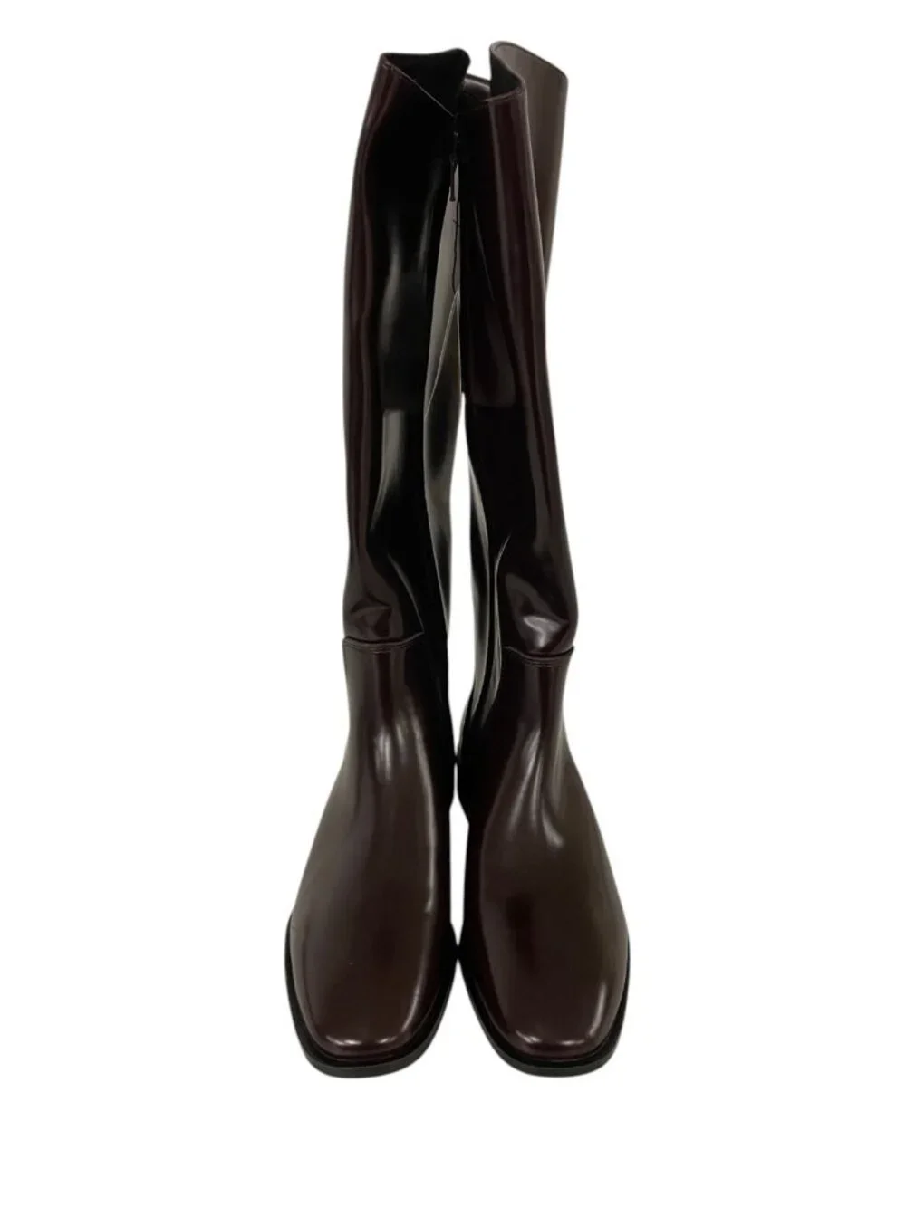 Zara Womens Boots Knee High Tall EU 39 US 8 Burgundy Round Toe 1000/510 NWOB